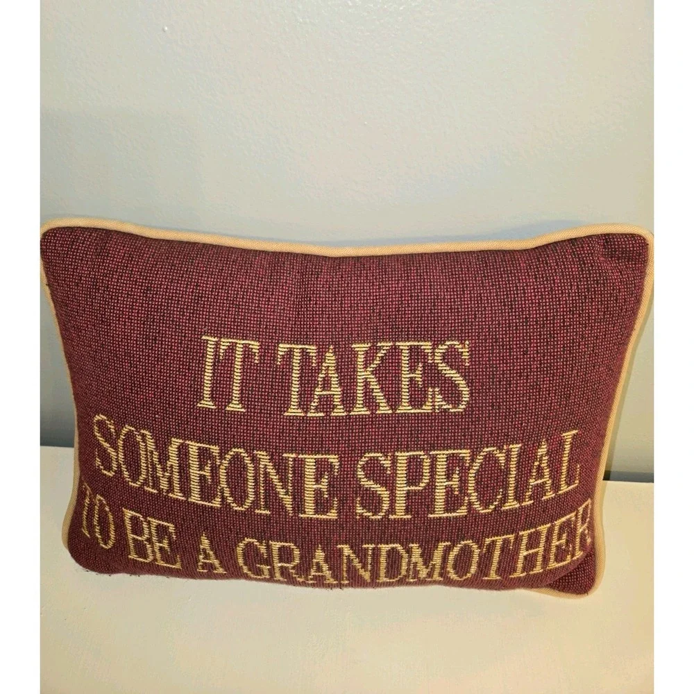 Grandparents Day, Grandmother Quilted decorative pillow 9 x 13‎ inches